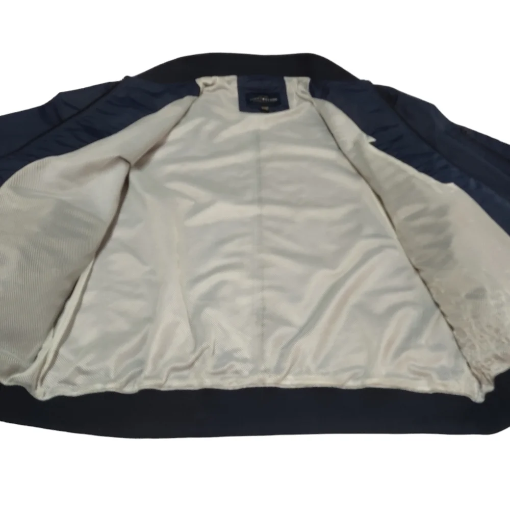 Lucky Brand Men's Navy Blue Jacket Collared Lined ZIP Up Size XL